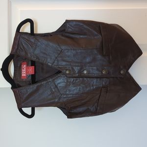 Red Ranch leather cowboy vest